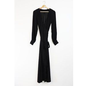 Revolve Embroidered Stitch Maxi Wrap Dress Small